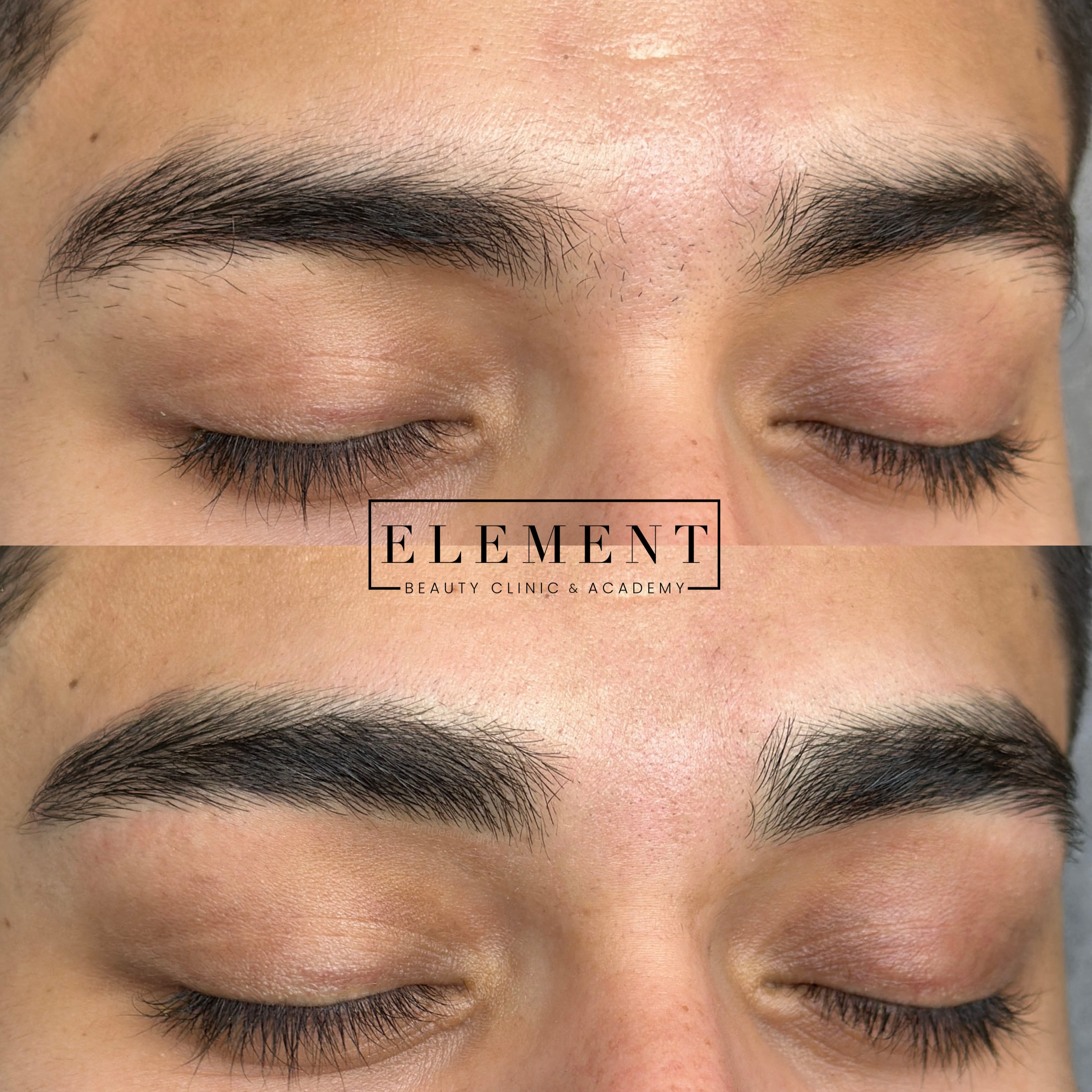 natural nano brows on male client at Êvo Miami