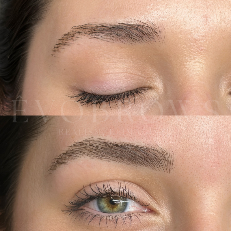 êvobrows nanoblading result on female client in miami